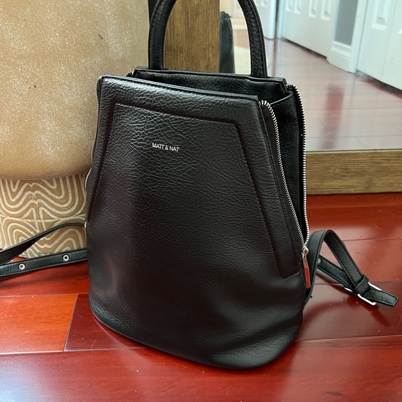 Matt & Nat Handbags - Matt & Nat, Vegan Leather Chandra Backpack, Black